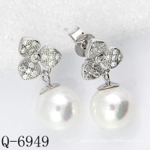 2015 Latest Styles Cultured Pearl Earrings 925 Silver (Q-6949)
